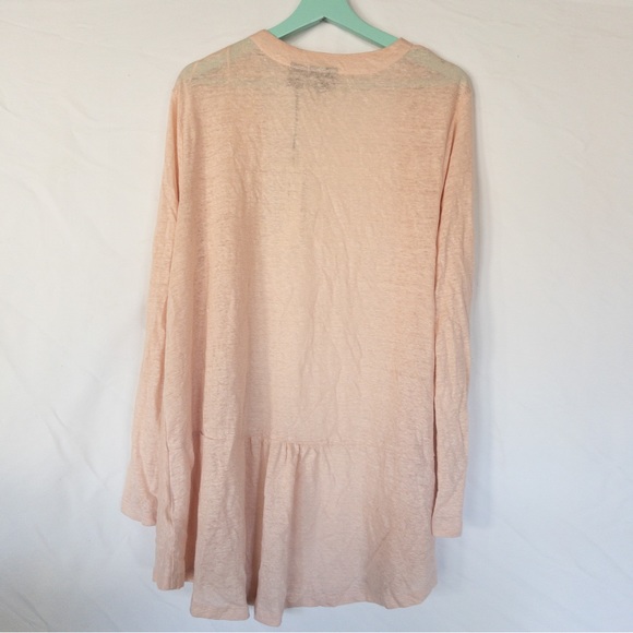 Nicole Miller Pink Blush Long Sleeve Cardigan Sweater Linen - Picture 3 of 4